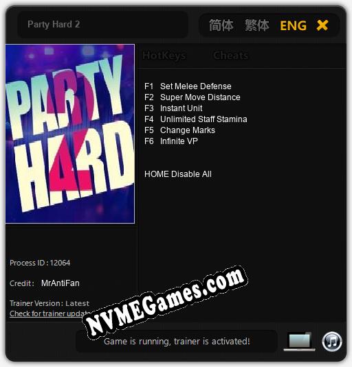 Party Hard 2: Trainer +6 [v1.3]