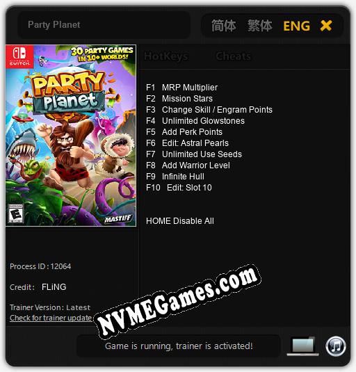 Party Planet: Cheats, Trainer +10 [FLiNG]