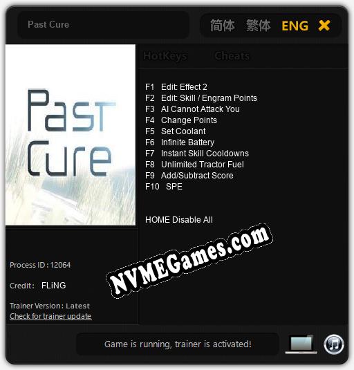 Past Cure: Treinador (V1.0.30)