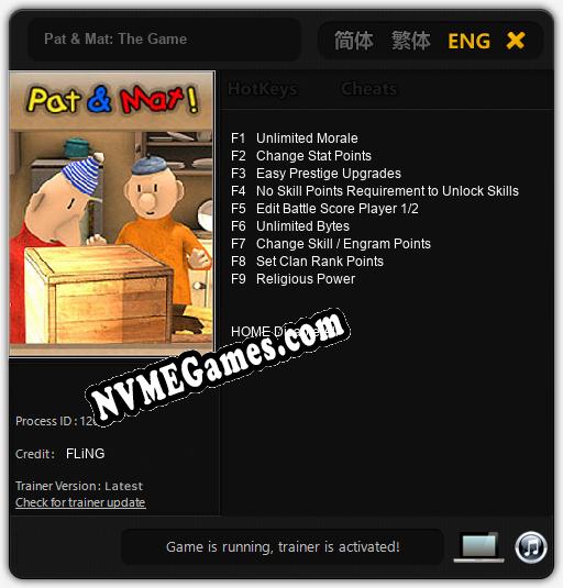 Treinador liberado para Pat & Mat: The Game [v1.0.7]