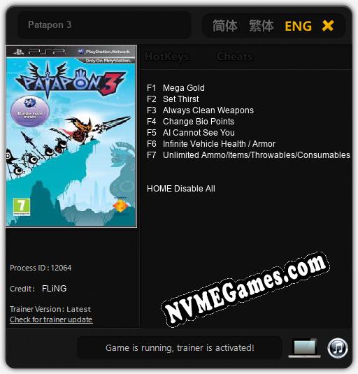 Patapon 3: Cheats, Trainer +7 [FLiNG]