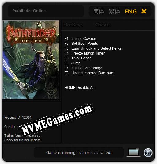 Pathfinder Online: Trainer +8 [v1.9]