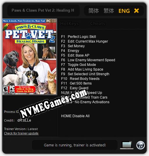 Treinador liberado para Paws & Claws Pet Vet 2: Healing Hands [v1.0.1]