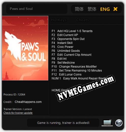 Paws and Soul: Cheats, Trainer +13 [CheatHappens.com]