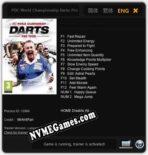 Treinador liberado para PDC World Championship Darts: Pro Tour [v1.0.5]