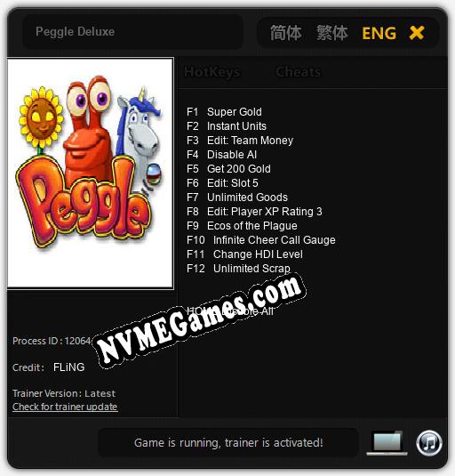 Treinador liberado para Peggle Deluxe [v1.0.9]