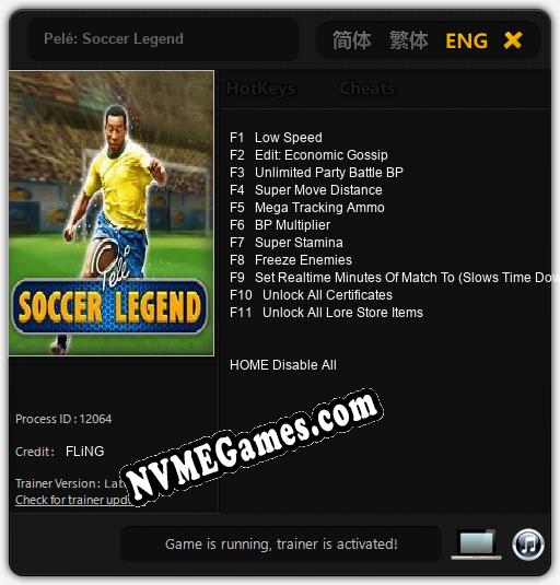 Pelé: Soccer Legend: Trainer +11 [v1.5]