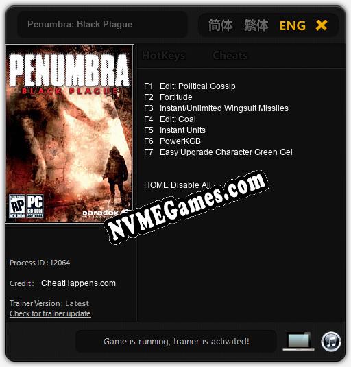 Penumbra: Black Plague: Cheats, Trainer +7 [CheatHappens.com]