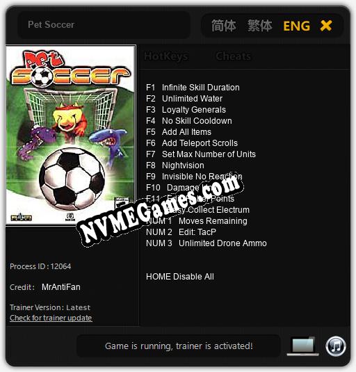 Pet Soccer: Trainer +15 [v1.4]