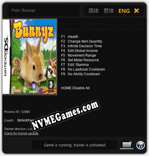 Treinador liberado para Petz: Bunnyz [v1.0.7]