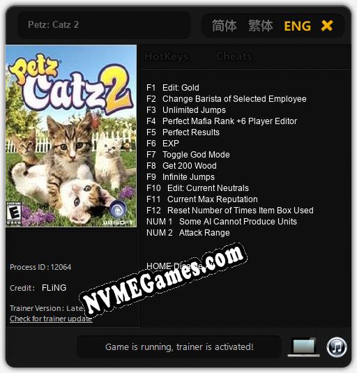 Treinador liberado para Petz: Catz 2 [v1.0.7]