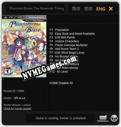 Phantom Brave: The Hermuda Triangle: Cheats, Trainer +12 [dR.oLLe]