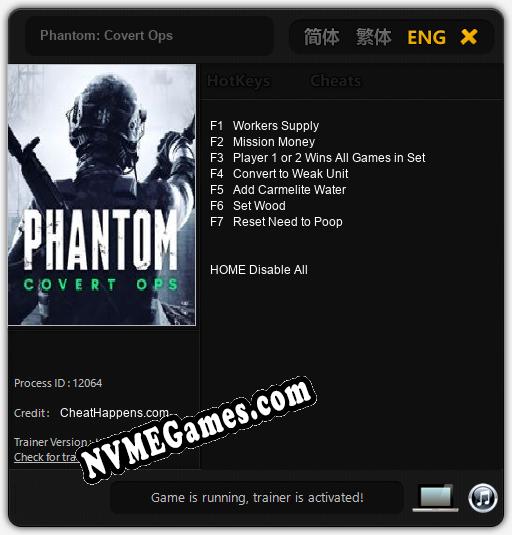 Phantom: Covert Ops: Trainer +7 [v1.9]