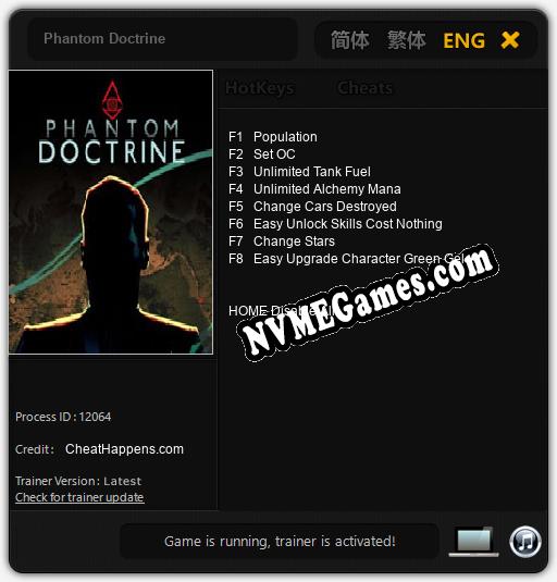 Phantom Doctrine: Cheats, Trainer +8 [CheatHappens.com]