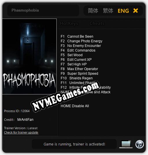 Phasmophobia: Treinador (V1.0.3)