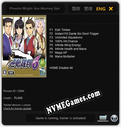 Phoenix Wright: Ace Attorney Spirit of Justice: Cheats, Trainer +8 [FLiNG]