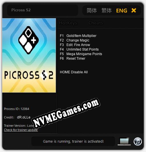 Treinador liberado para Picross S2 [v1.0.5]