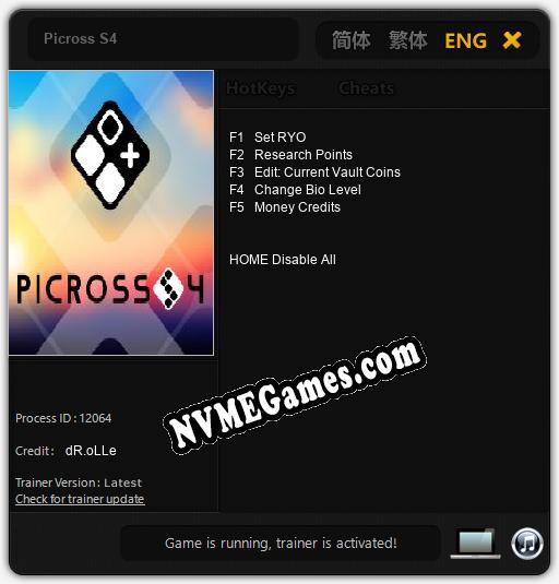 Picross S4: Trainer +5 [v1.4]