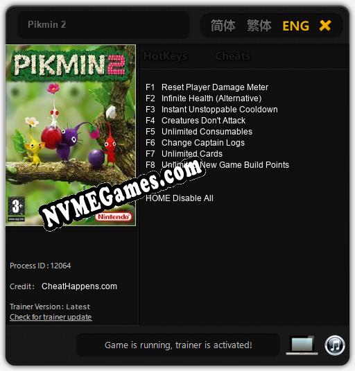 Treinador liberado para Pikmin 2 [v1.0.1]