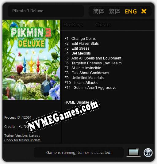 Treinador liberado para Pikmin 3 Deluxe [v1.0.4]