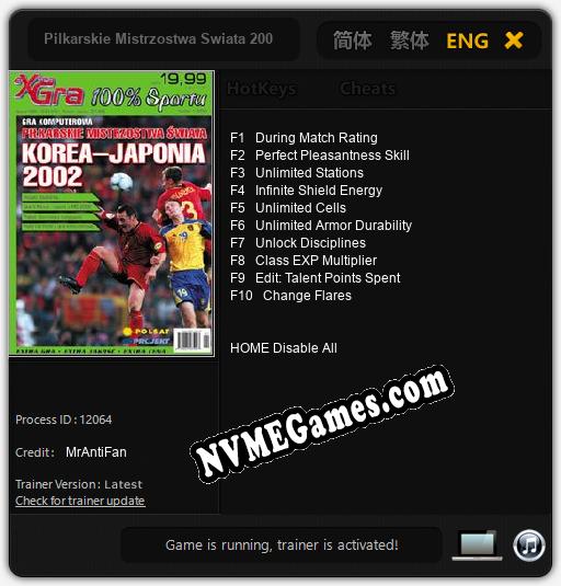 Pilkarskie Mistrzostwa Swiata 2002: Japonia-Korea: Treinador (V1.0.93)