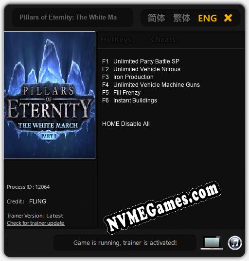 Pillars of Eternity: The White March Part I: Cheats, Trainer +6 [FLiNG]