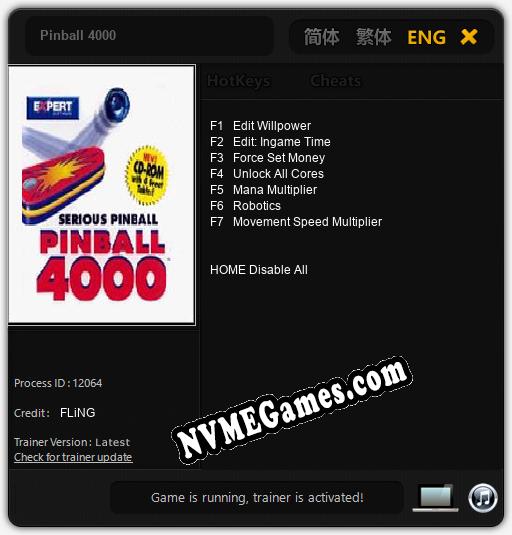 Treinador liberado para Pinball 4000 [v1.0.2]