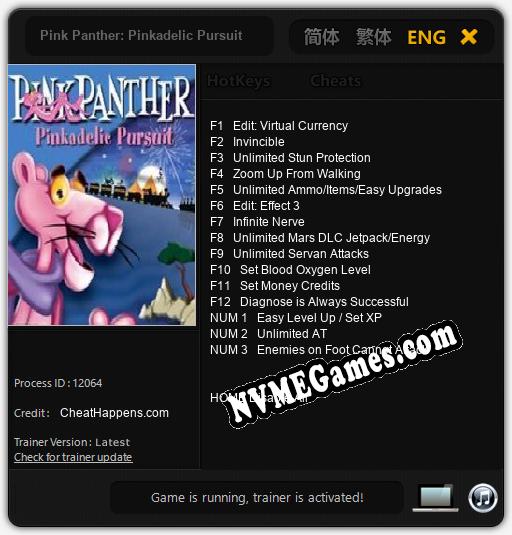 Pink Panther: Pinkadelic Pursuit: Treinador (V1.0.73)