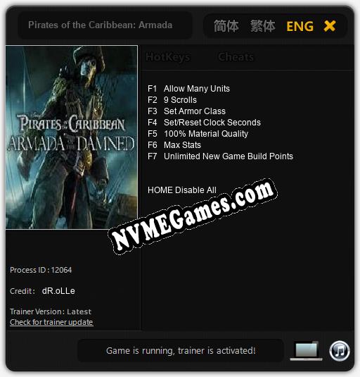 Pirates of the Caribbean: Armada of the Damned: Trainer +7 [v1.3]