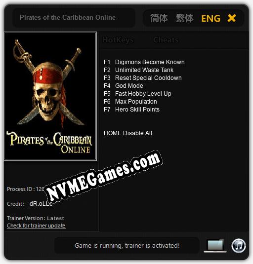 Treinador liberado para Pirates of the Caribbean Online [v1.0.9]