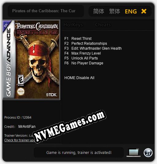 Pirates of the Caribbean: The Curse of the Black Pearl: Treinador (V1.0.58)