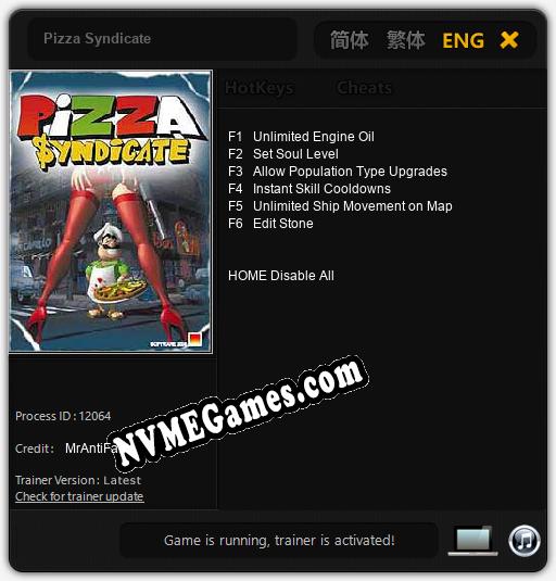 Pizza Syndicate: Cheats, Trainer +6 [MrAntiFan]