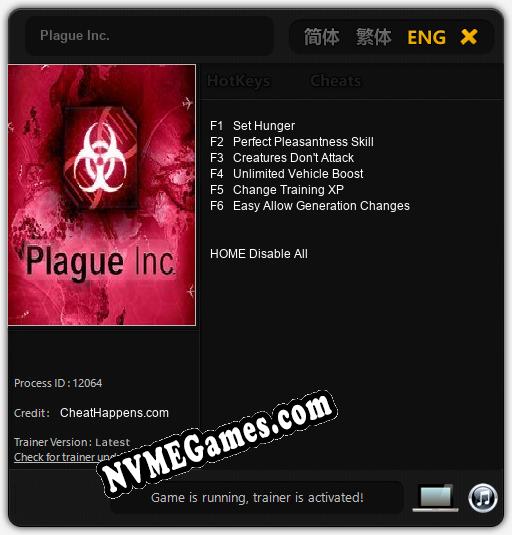 Treinador liberado para Plague Inc. [v1.0.7]