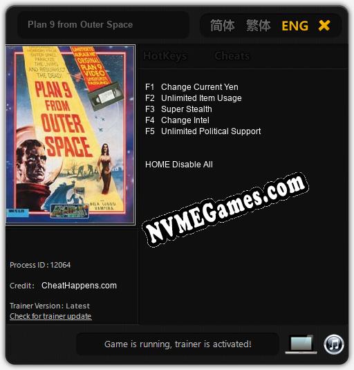Treinador liberado para Plan 9 from Outer Space [v1.0.8]