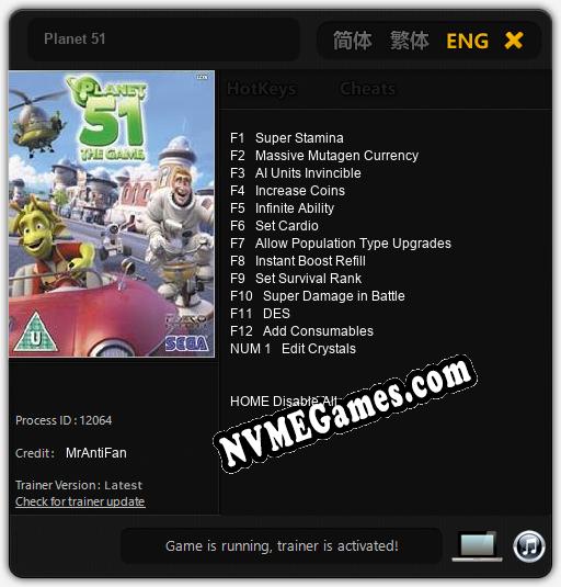 Planet 51: Cheats, Trainer +13 [MrAntiFan]