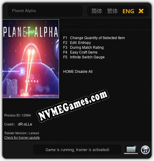 Planet Alpha: Cheats, Trainer +5 [dR.oLLe]