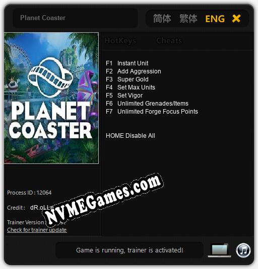 Planet Coaster: Trainer +7 [v1.7]