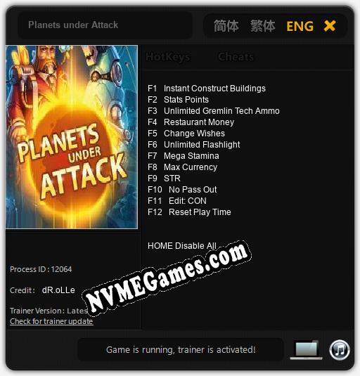 Planets under Attack: Treinador (V1.0.98)