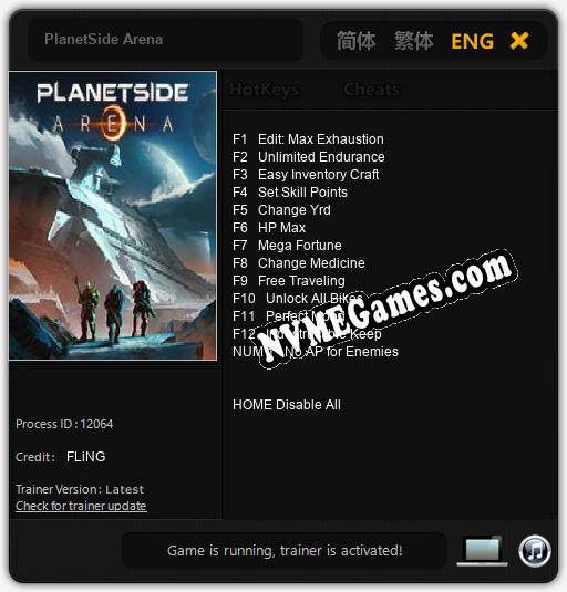 PlanetSide Arena: Trainer +13 [v1.6]