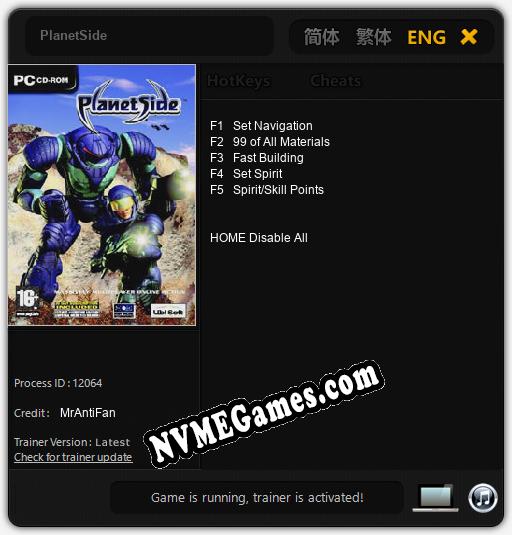 PlanetSide: Cheats, Trainer +5 [MrAntiFan]