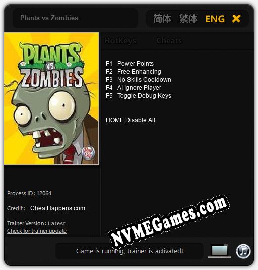 Plants vs Zombies: Cheats, Trainer +5 [CheatHappens.com]