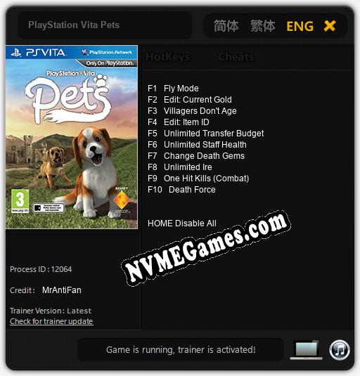 PlayStation Vita Pets: Trainer +10 [v1.8]