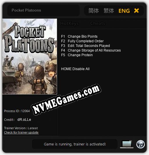 Treinador liberado para Pocket Platoons [v1.0.5]