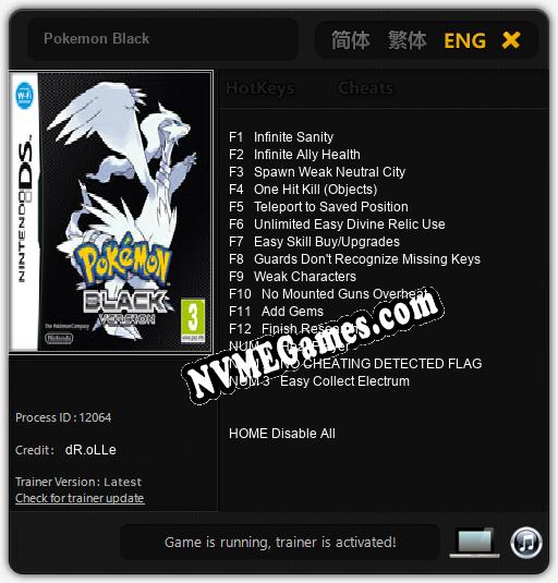 Treinador liberado para Pokemon Black [v1.0.1]