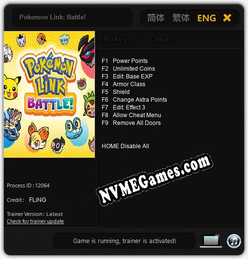 Pokemon Link: Battle!: Trainer +9 [v1.2]