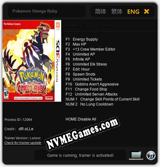 Pokemon Omega Ruby: Cheats, Trainer +14 [dR.oLLe]