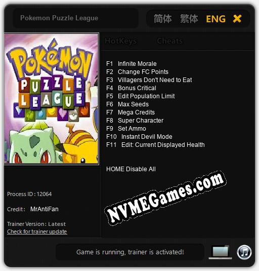 Pokemon Puzzle League: Trainer +11 [v1.6]