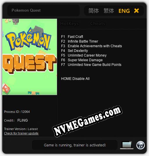 Treinador liberado para Pokemon Quest [v1.0.5]