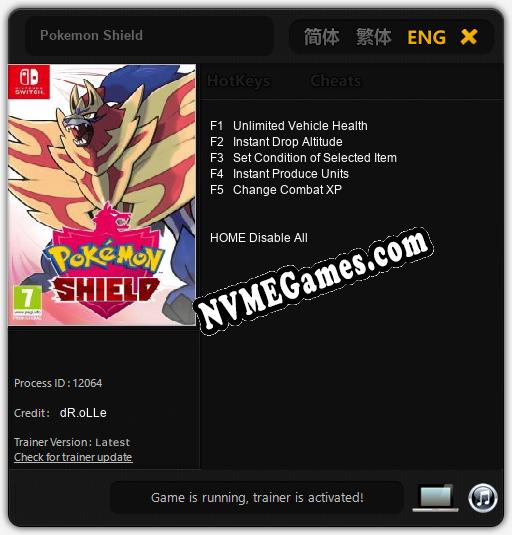 Pokemon Shield: Cheats, Trainer +5 [dR.oLLe]