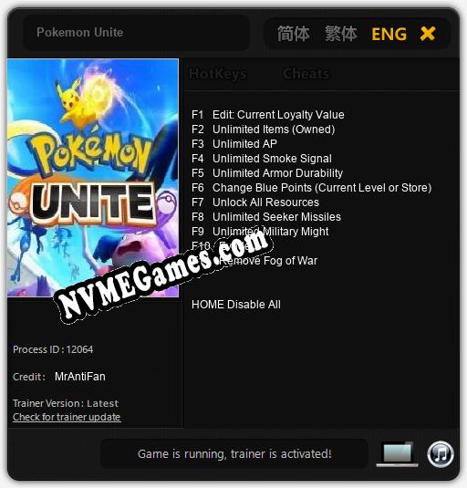 Pokemon Unite: Cheats, Trainer +11 [MrAntiFan]